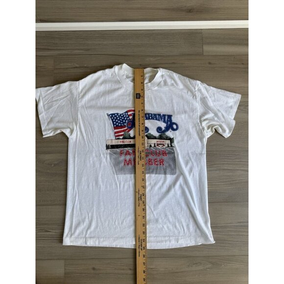 VINTAGE Alabama Fan Club Shirt Mens Small / Womens M White 90s Single Stitch Tee - Picture 6 of 10